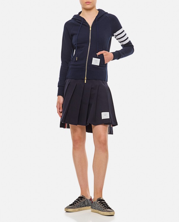 Shop Thom Browne Front Zipped Hoodie In Blue