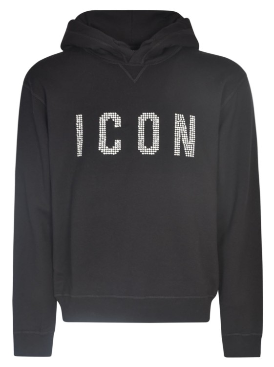 Shop Dsquared2 Icon Studded Hoodie In Black