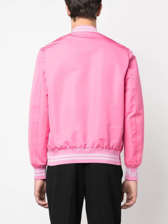 Alexander Mcqueen Logo-print Bomber Jacket In Pink