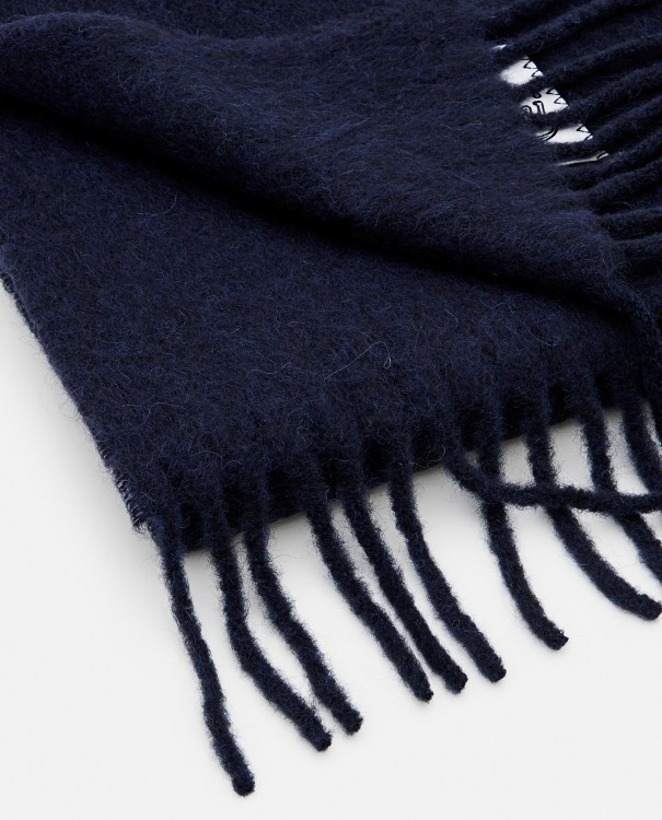 Marni Midnight Blue Alpaca Blend Scarf In Black