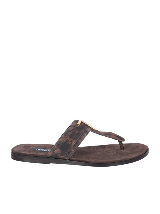 Shop Tom Ford Brown Leather Sandals