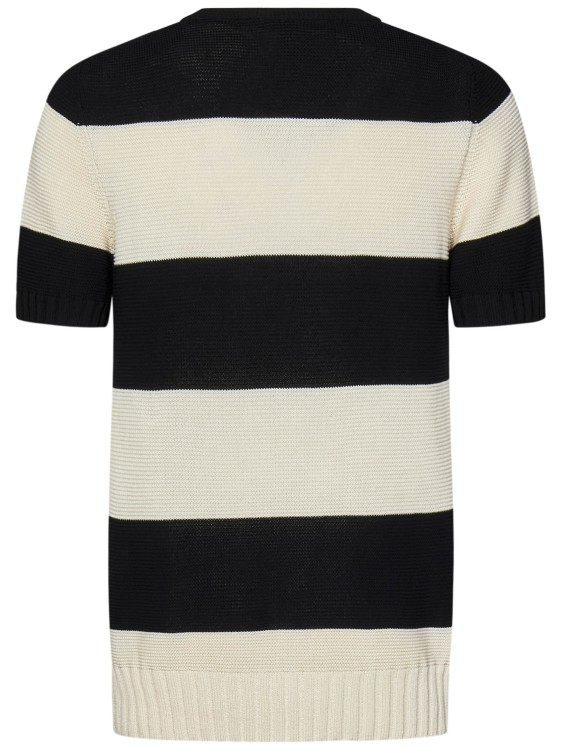 Shop Low Brand Oversized Stripe Knit Short-sleeves In Multicolor