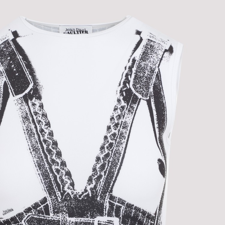 Shop Jean Paul Gaultier White And Black Trompe-lœil Madonna Long Dress