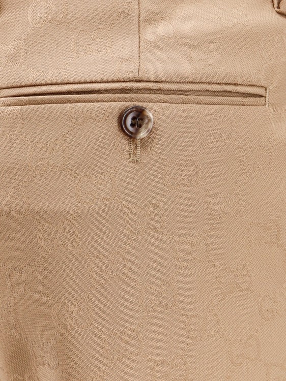 Shop Gucci Gg Fabric Trouser In Brown