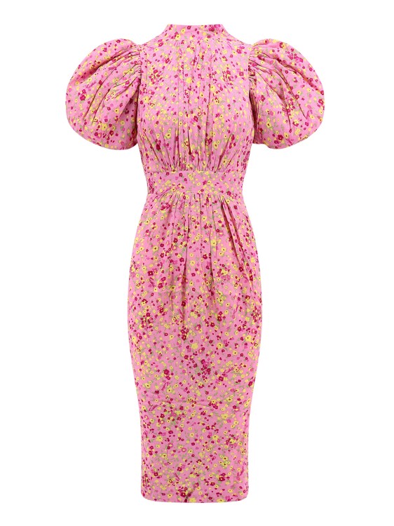 Shop Rotate Birger Christensen Recycled Viscose Dress With Floral Print In Pink