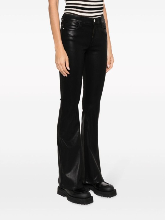 Shop Frame Le Crop Button-up Flared Jeans In Black