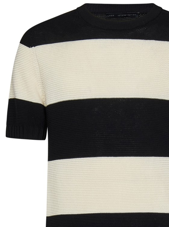 Shop Low Brand Oversized Stripe Knit Short-sleeves In Multicolor