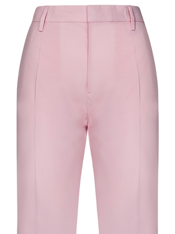 Shop Dsquared2 Pale Pink Stretch Virgin Wool Blend Tapered Trousers