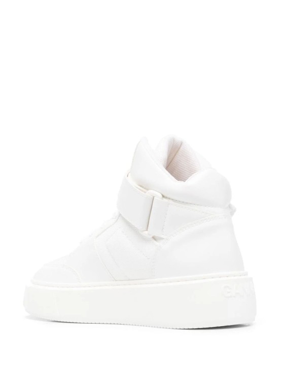Ganni Touch-strap High-top Sneakers In White