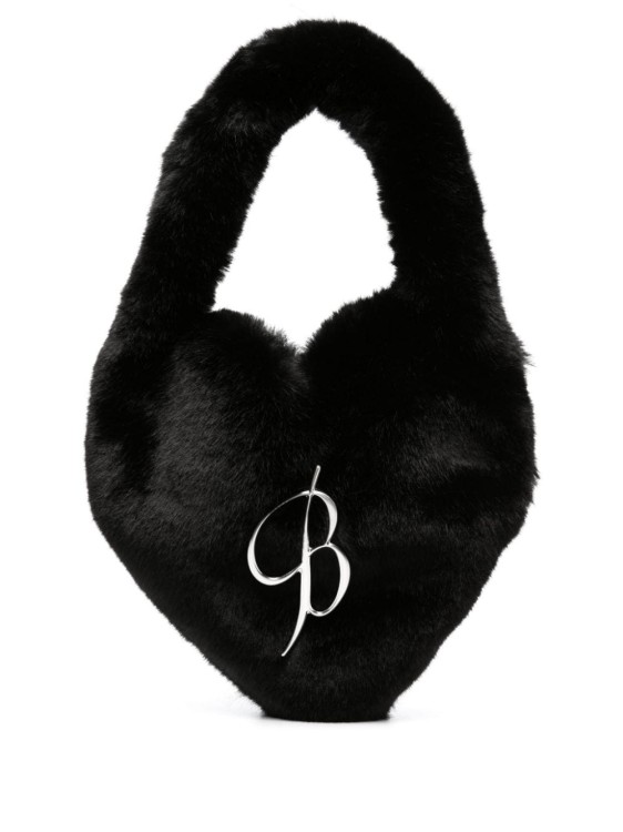 Blumarine Heart-shape Shoulder Bag In Black