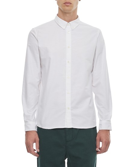 Shop Apc Greg Cotton Shirt In White
