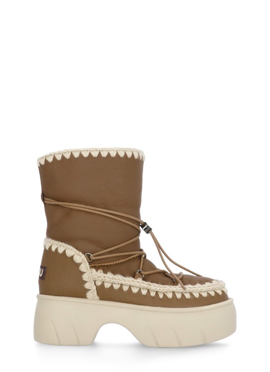 Mou Eskimo Twist Short Ankle Boots In Brown