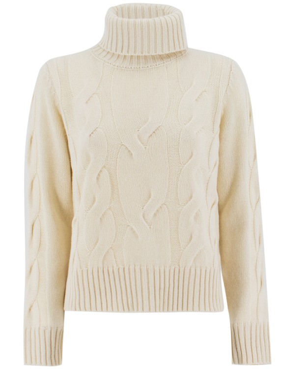 Panicale Cream-colored Turtleneck Pullover In Grey