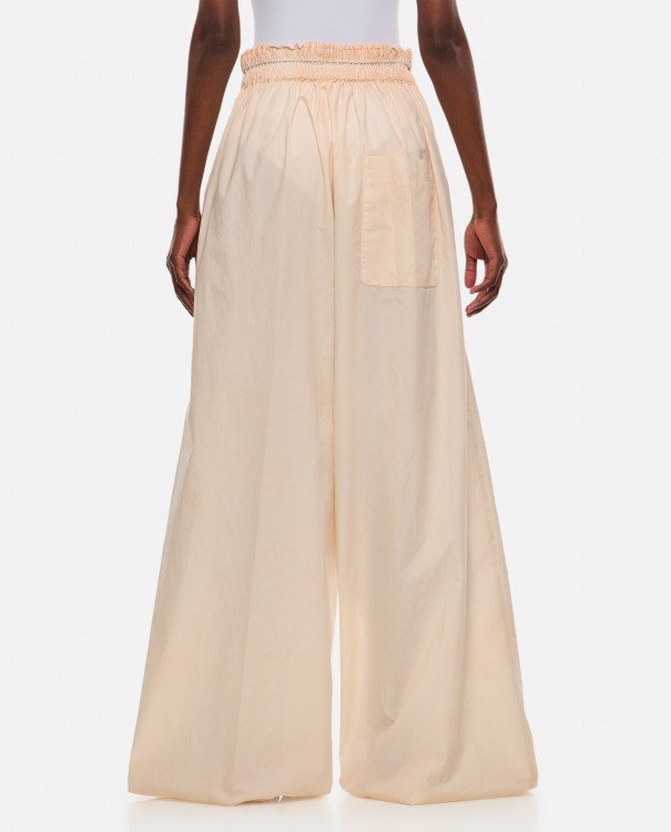 Shop Quira Oversized Cotton Trousers In Neutrals