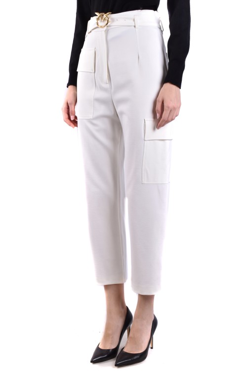 Shop Pinko White Cropped Trousers