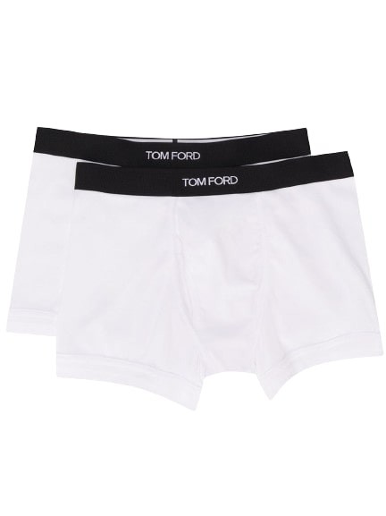 Shop Tom Ford 2 Packs Of Logo Banding Boxer Briefs In White