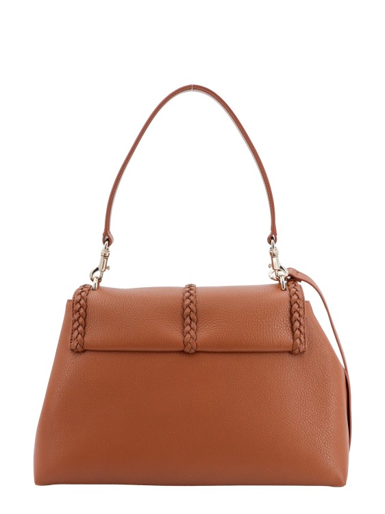 Shop Chloé Leather Shoulder Bag With Tassels In Brown