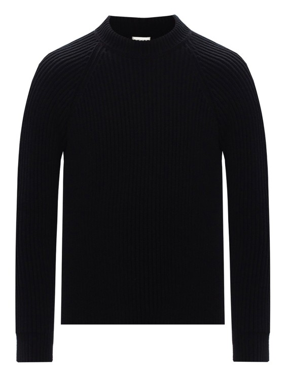 Shop Saint Laurent Wool Rib-knit Sweater In Black