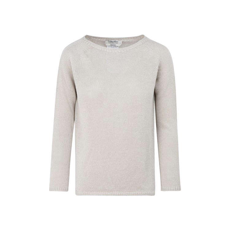 Max Mara Ecru Giolino Linen Sweater In Gray