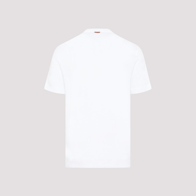 Shop Zegna White Cotton Logo T-shirt