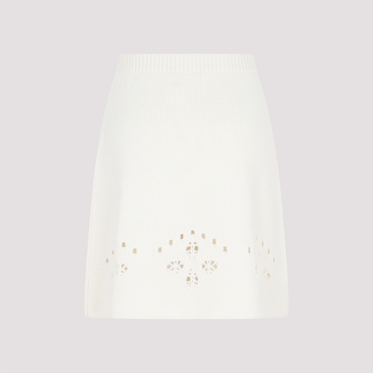 Shop Chloé White Mini Wool Skirt