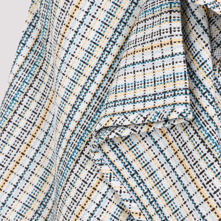 Shop Bottega Veneta White Cotton Check Skirt