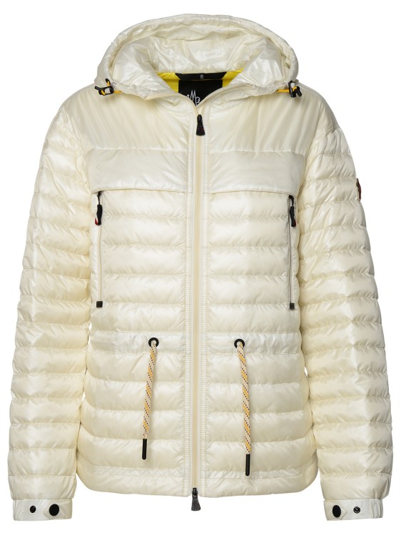 Shop Moncler Eibing' White Polyamide Down Jacket In Neutrals