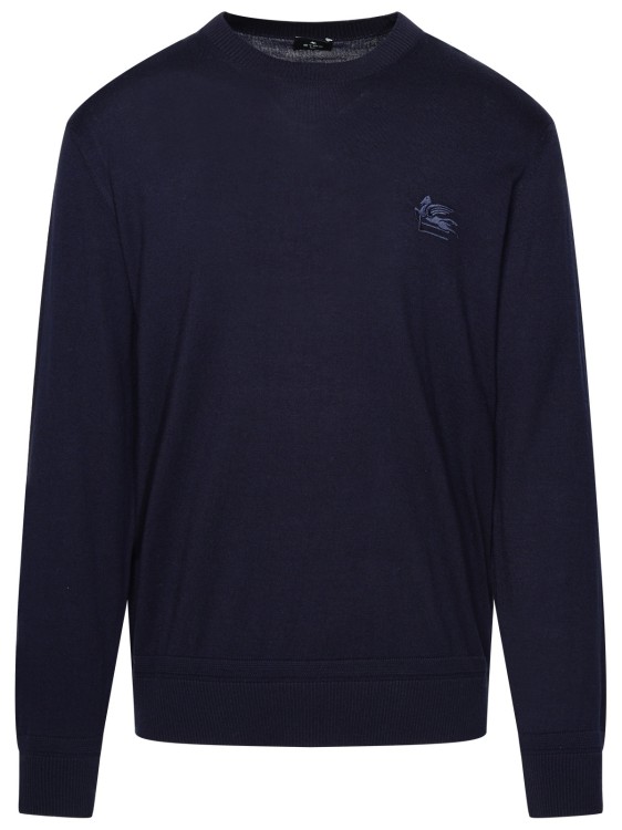 Etro Blue Cotton Blend Sweater