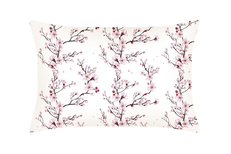 Mayfairsilk Cherry Blossom Pure Silk Pillowcase In White