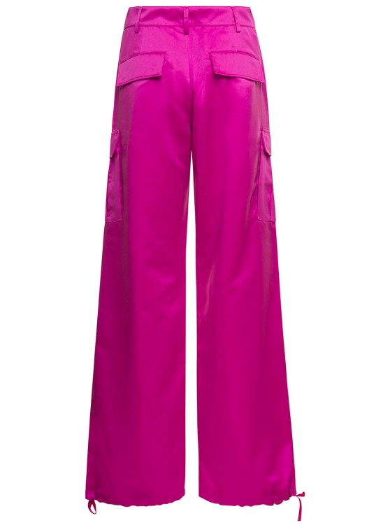 Shop Andamane Pink High Waisted Cargo Pants Straight Leg With Cargo Pockets In Polyester