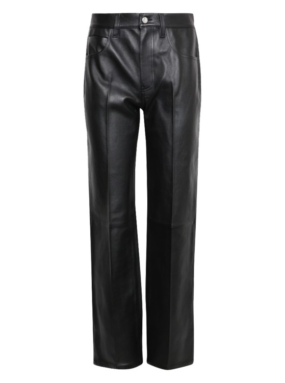 Alexander Wang Black Low-rise Five-pocket Lambskin Leather Pants In Black