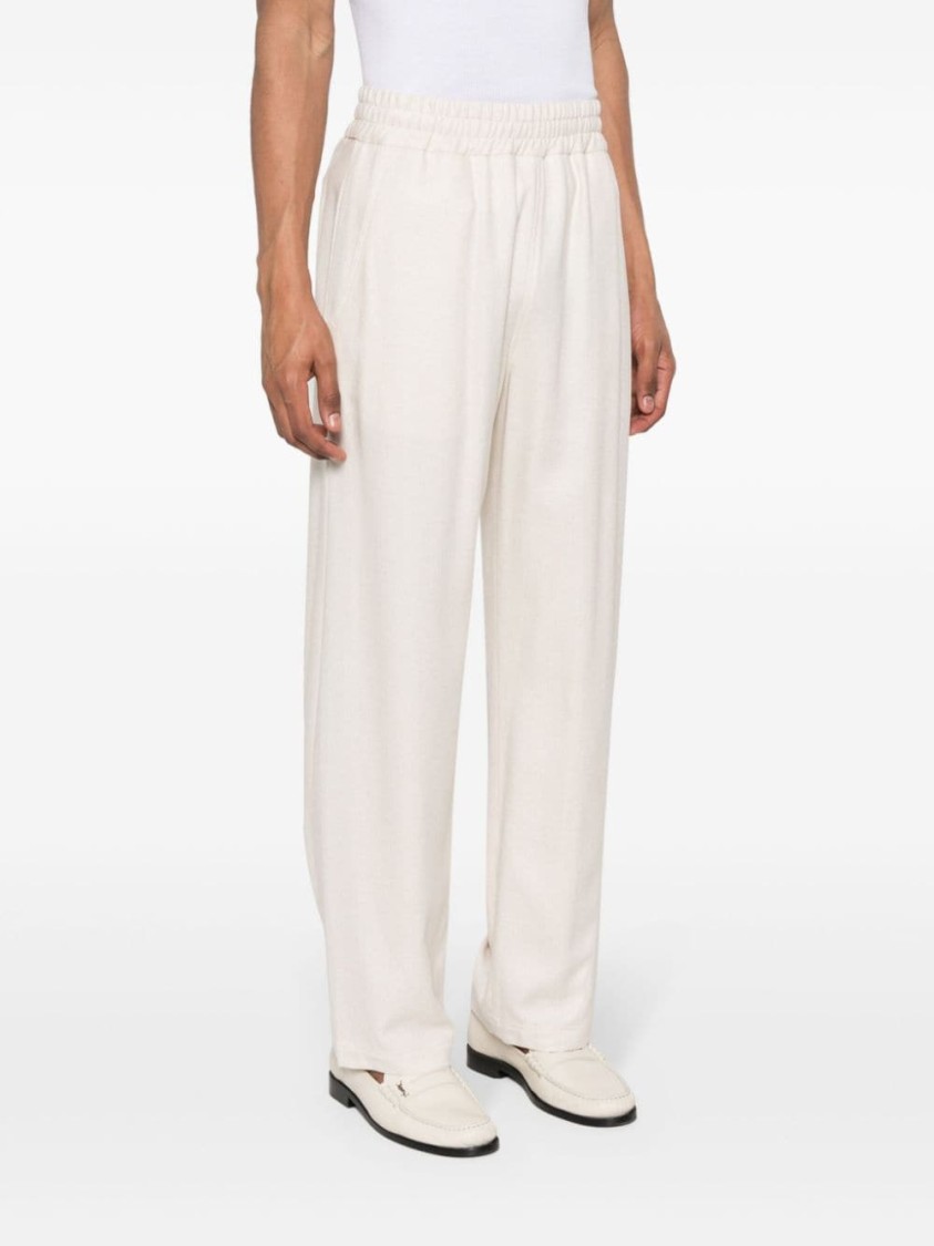 Gcds Embroidered-logo Track Pants In White