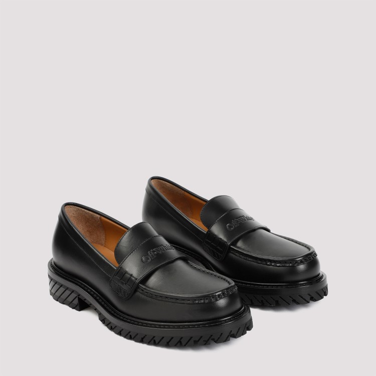 Shop Off-white Black Leather Military Loafer