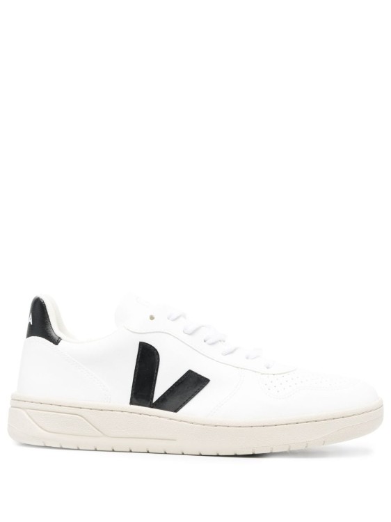 Shop Veja White Lace-up Sneakers