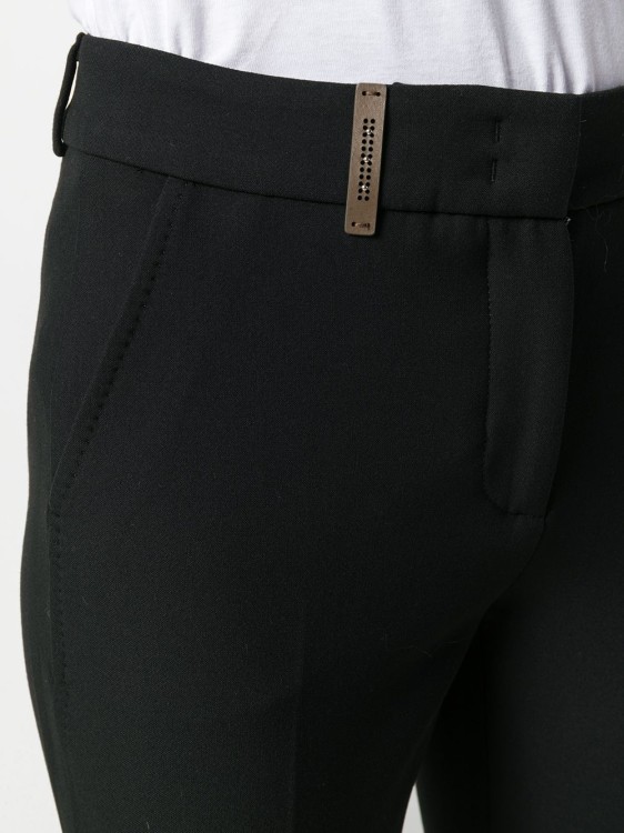 Shop Peserico Black Straight Cut Trousers
