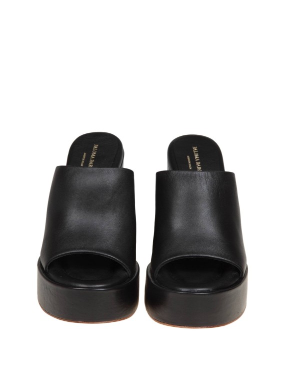 Shop Paloma Barceló Angelina Wedge Sandal In Black Leather