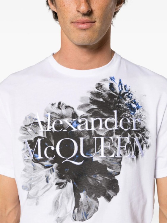 Shop Alexander Mcqueen White Dutch Flower T-shirt