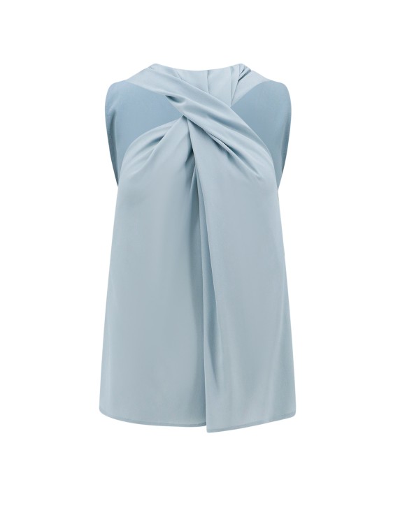 Shop Erika Cavallini Silk Blend Top In Blue