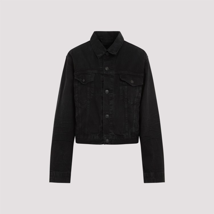 Balenciaga Denim Jacket With Chest And Lateral Pockets In Black