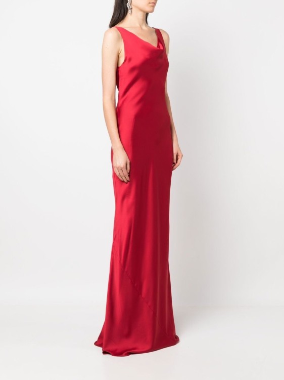 Shop Norma Kamali Maria Cowl-neck Gown In Red