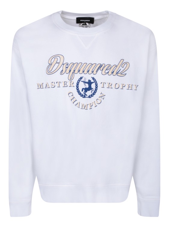 Shop Dsquared2 Master Trhopy Champion White Sweatshirt