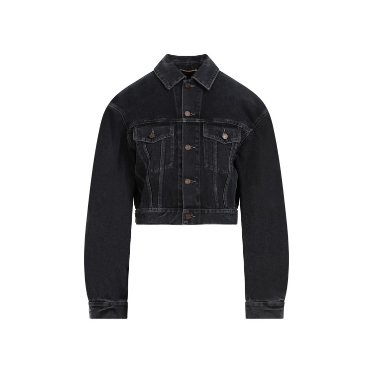 Shop Saint Laurent Black Denim Jacket