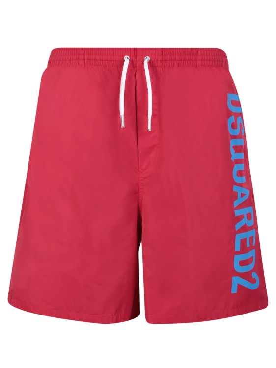 Shop Dsquared2 Red Technicolor Swim Shorts