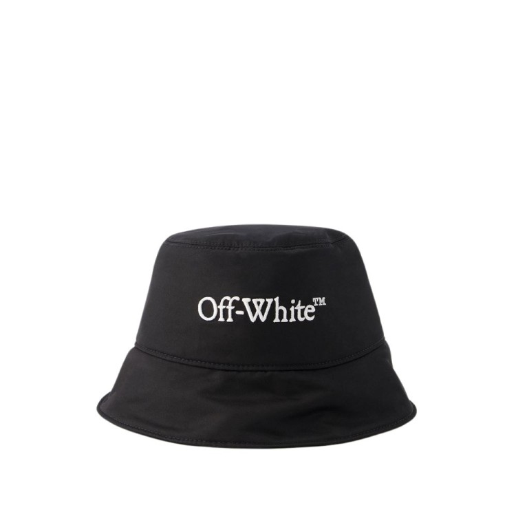 Shop Off-white Logo Bucket Hat - Cotton - Black/white