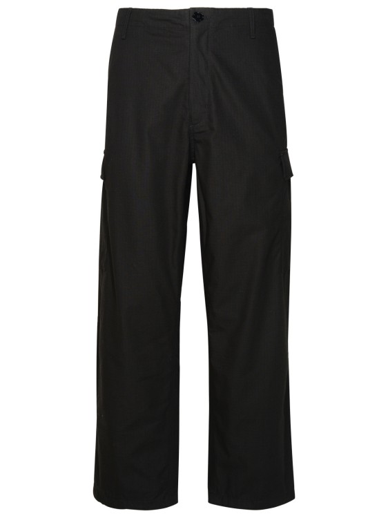 Shop Kenzo Cargo Pants In Black Cotton