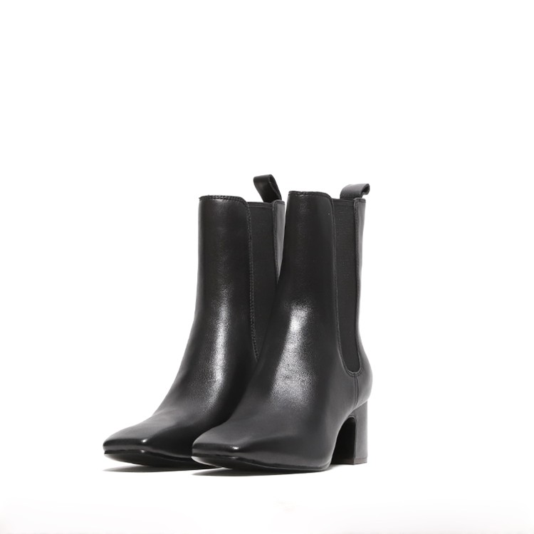 Ash Ankle Boot In Soft Black Nappa With Side Elastic In Black