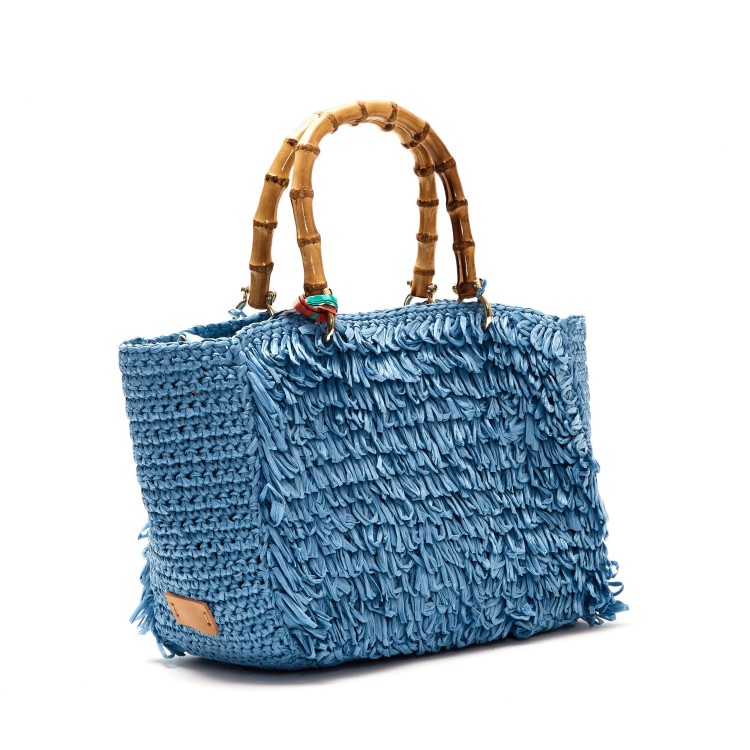 Shop Chica Light Blue Fringe Crochet Bag