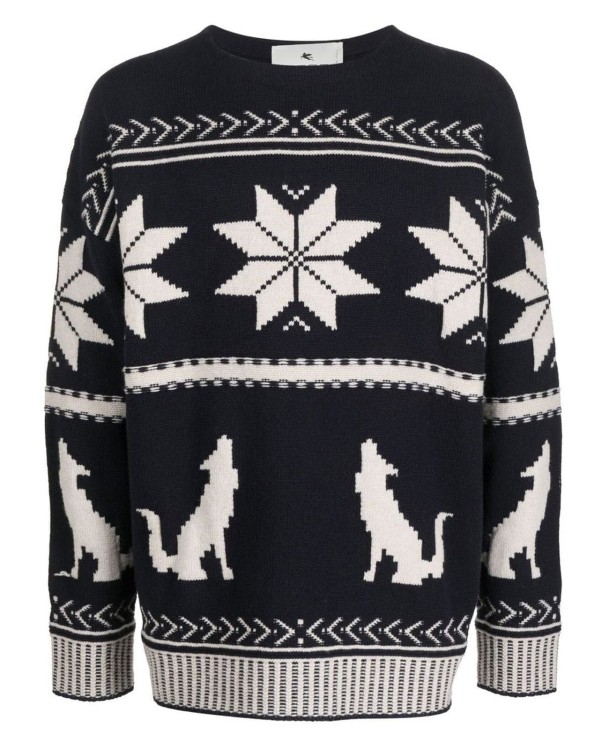 Shop Etro Embroidered Cotton Sweater In Black