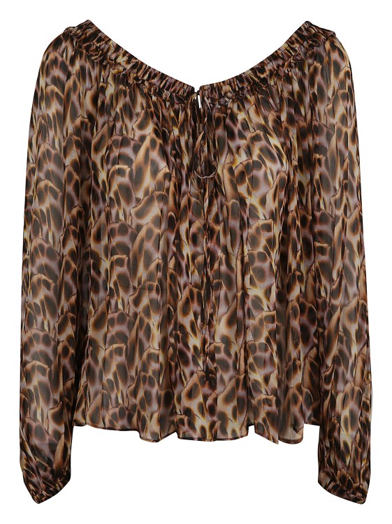 Isabel Marant Étoile All-over Graphic Print Blouse In Brown