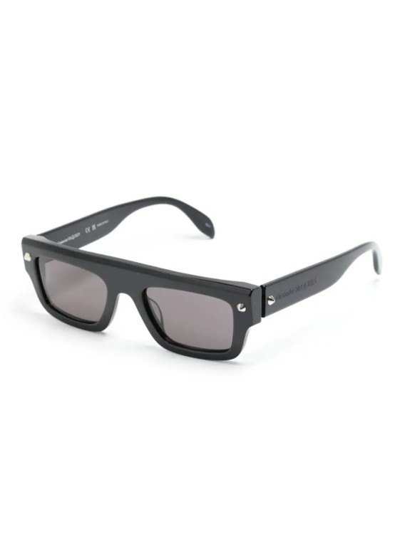 Shop Alexander Mcqueen Black Spike Studs Sunglasses In Grey